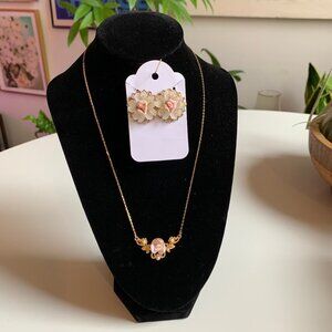 Rose Earring and Necklace Set